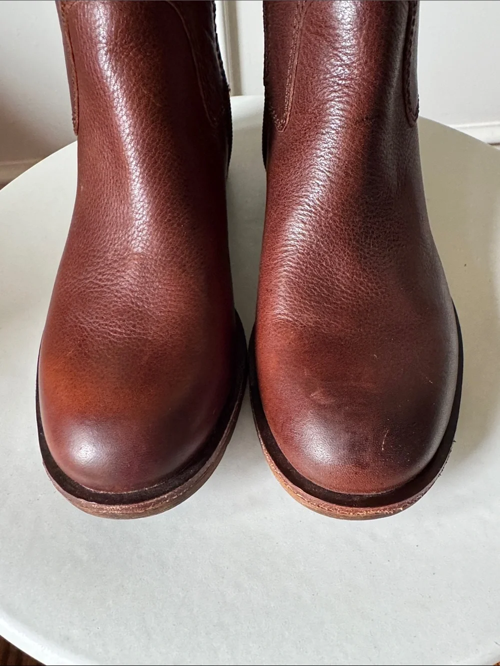Brown/Tan Leather Knee-High Boots Size 6.5